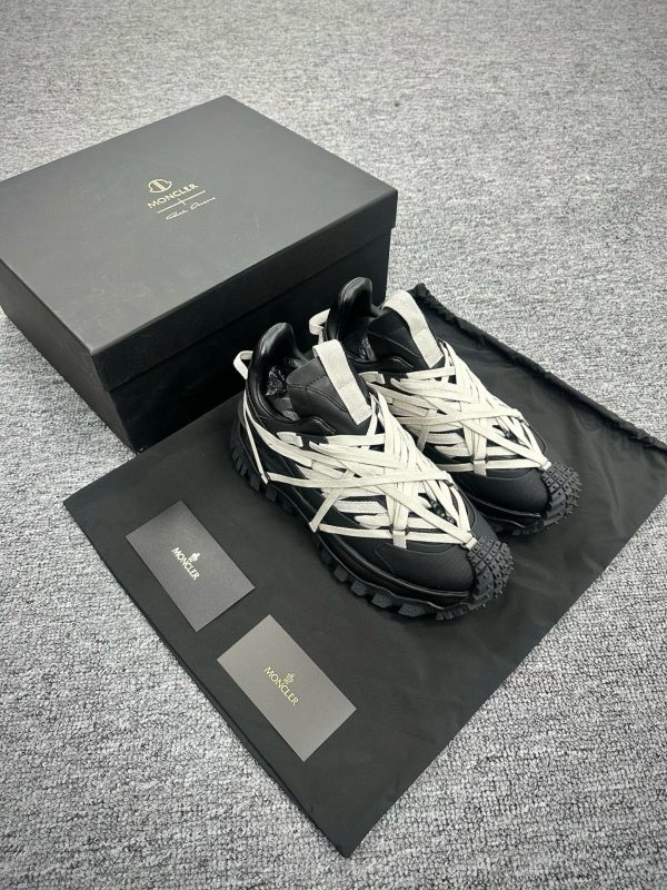 MONCLER X RICK OWENS FW24 TRAILGRIP MEGALACE IN BLACK PU/TEXTILE