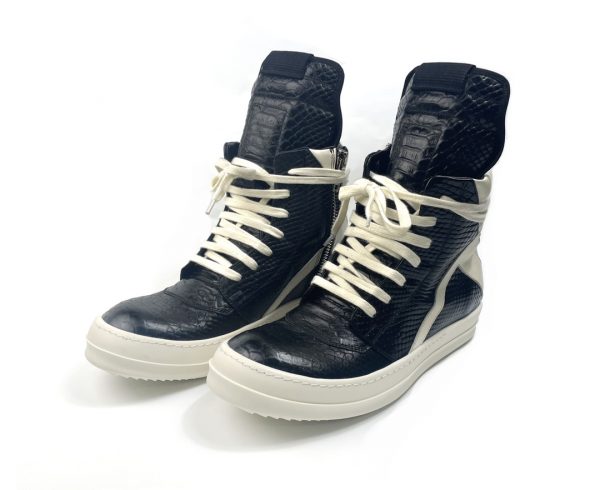 Python leather Geobasket High Top Sneakers