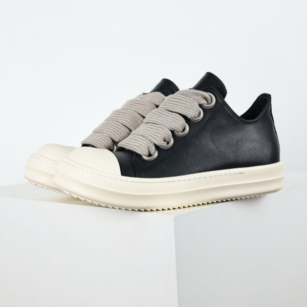 leather jumbo laced sneakers EDFU Runway Low 'Black Milk'